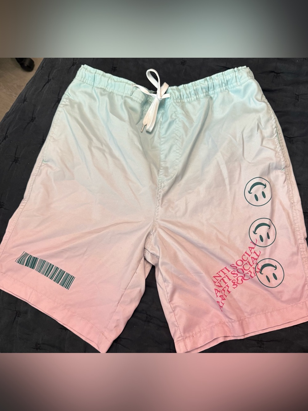Anti Social Social Club Men’s Pink to Mint Gradient Swim Shorts